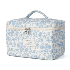 Trousse de maquillage Honitty, motif floral quilté, grande capacité pour vos produits.