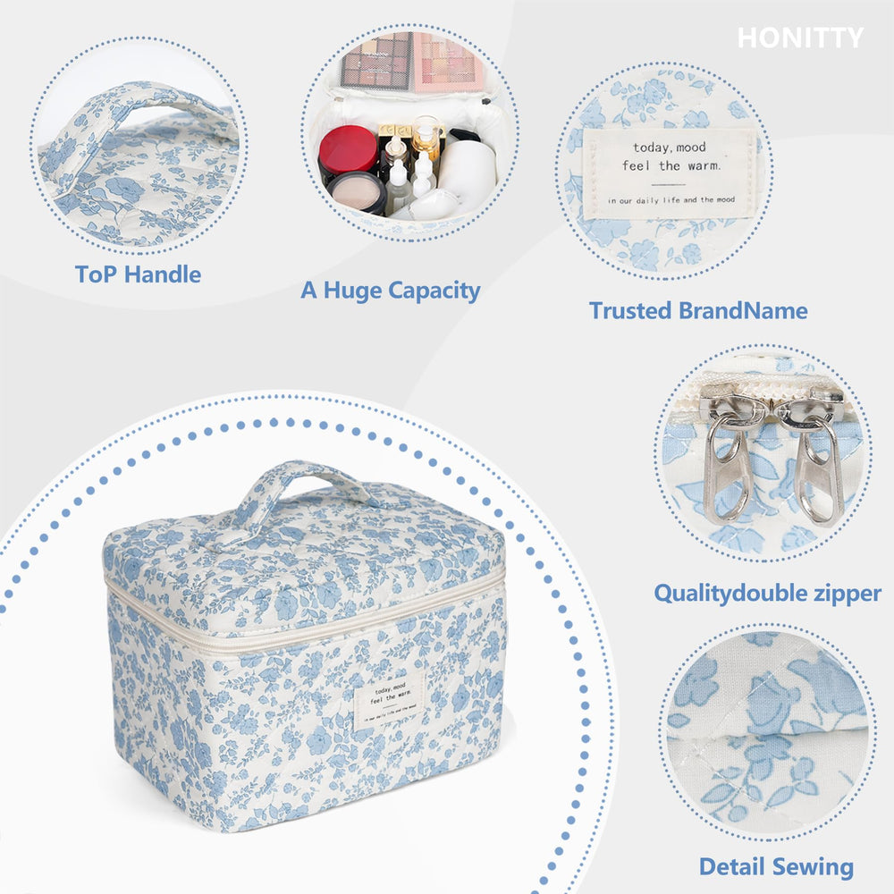 Trousse de voyage Honitty florale, légère et pliable pour emporter facilement.