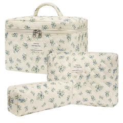 Trousse honitty quiltée avec motif floral, idéale pour ranger le maquillage en voyage