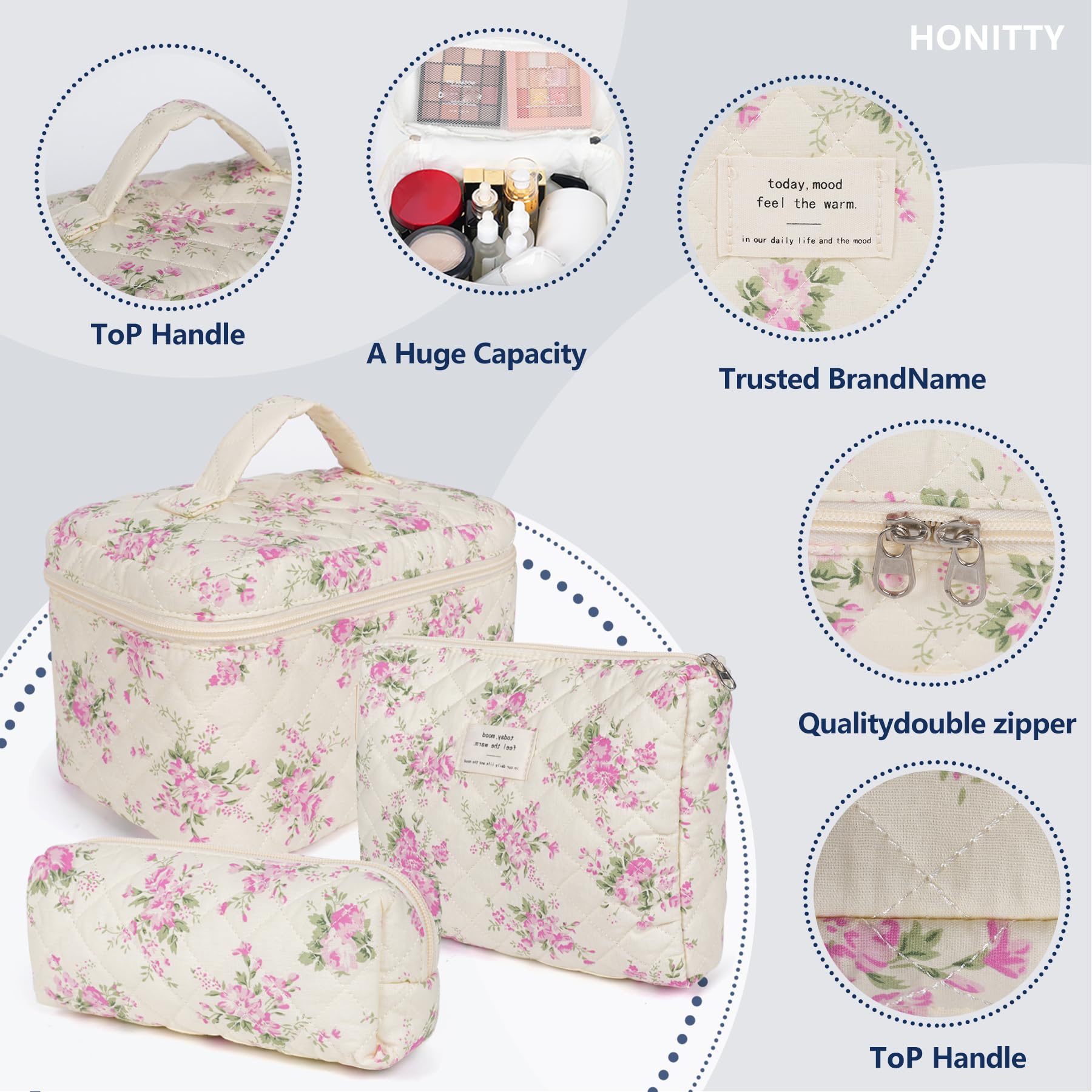 Honitty trousse maquillage légère et portable, idéale pour emporter en déplacement