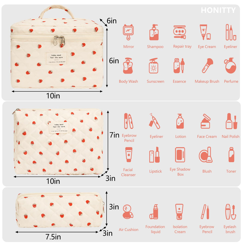 honitty trousse toilette matelassée grande, organisation polyvalente