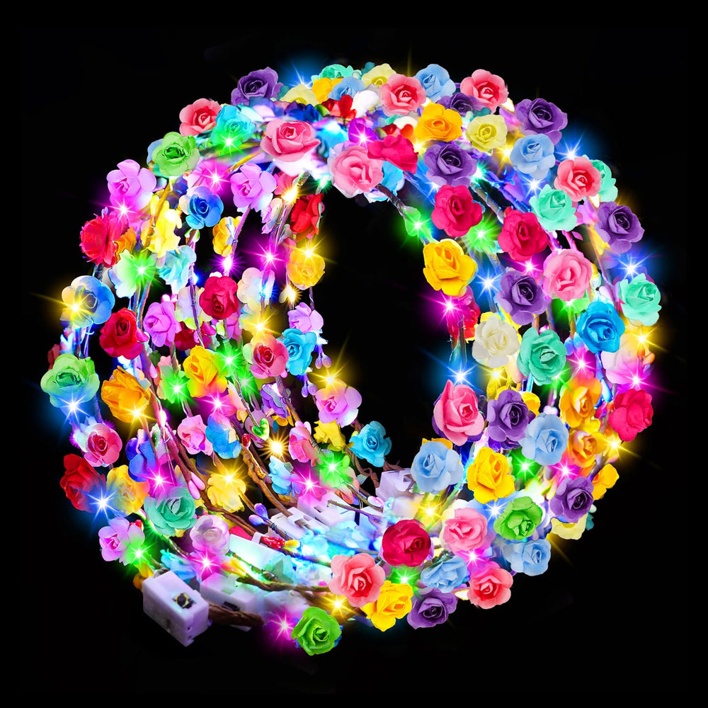 HONLYNE couronne fleurs LED 24 pièces, illumination éclatante pour soirée romantique.