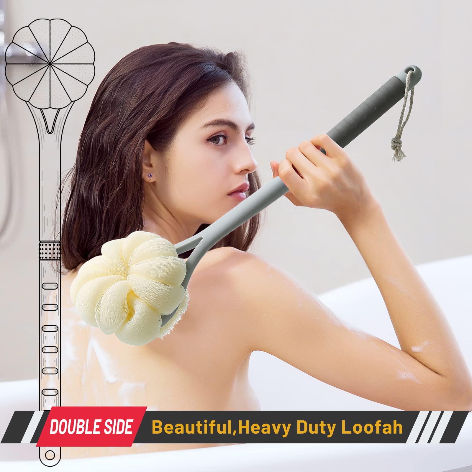 HONOMA éponge loofah douce exfoliante pour une mousse riche