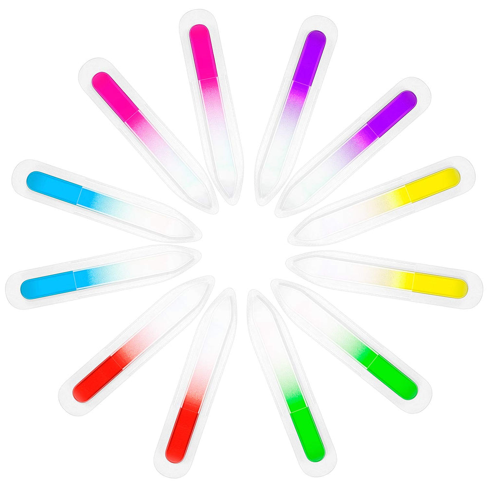 Honoson lime à ongles en verre multicolore, six couleurs pour toute la famille.