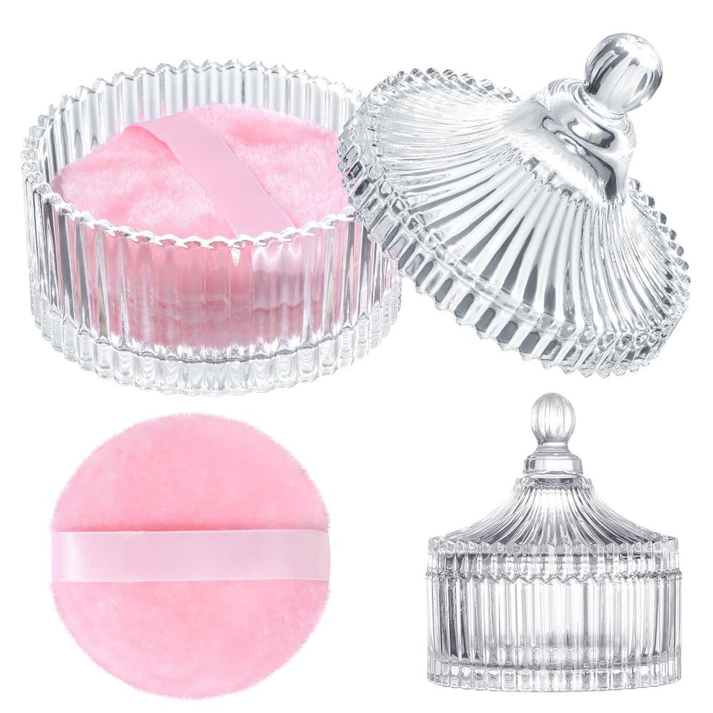 Éponge poudre grande HONSIO de couleur rose pour une couverture douce et uniforme.
