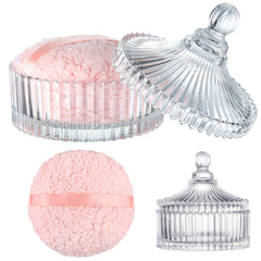 Pot-poudre en verre HONSIO pour rangement élégant et durable.