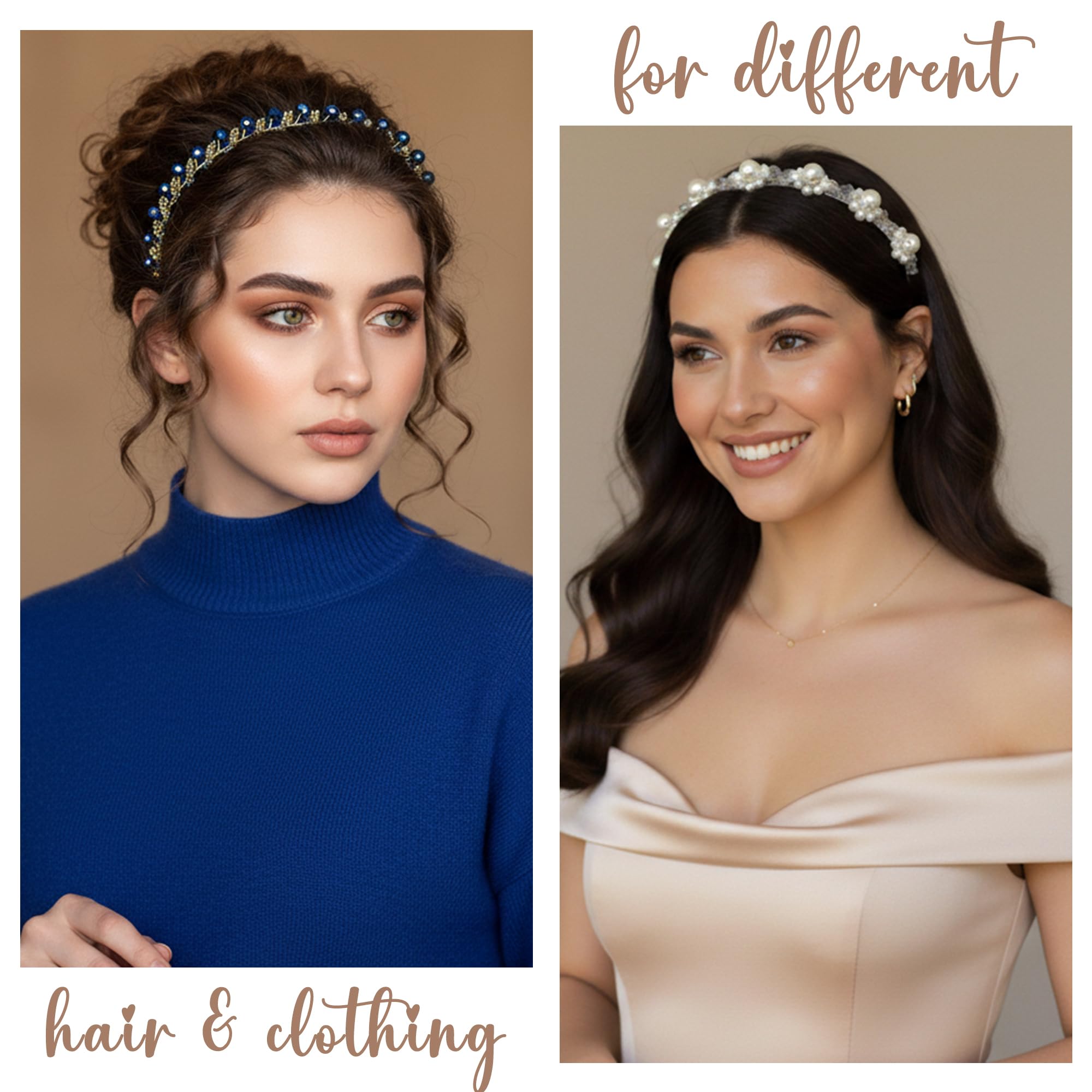 Hoojoot bandeaux designs variés mariage, idéal avec robe et glamour