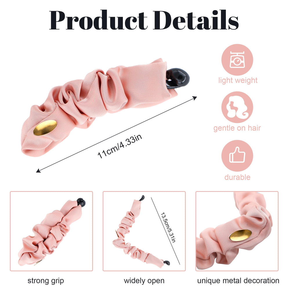 Barrettes banane satin brun Hoojoot, maintien sûr pour cheveux fins tout au long de la journée.