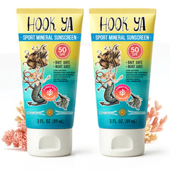 Hook'Ya crème solaire minérale, bouteille 3oz, protection UVA/UVB fiable.