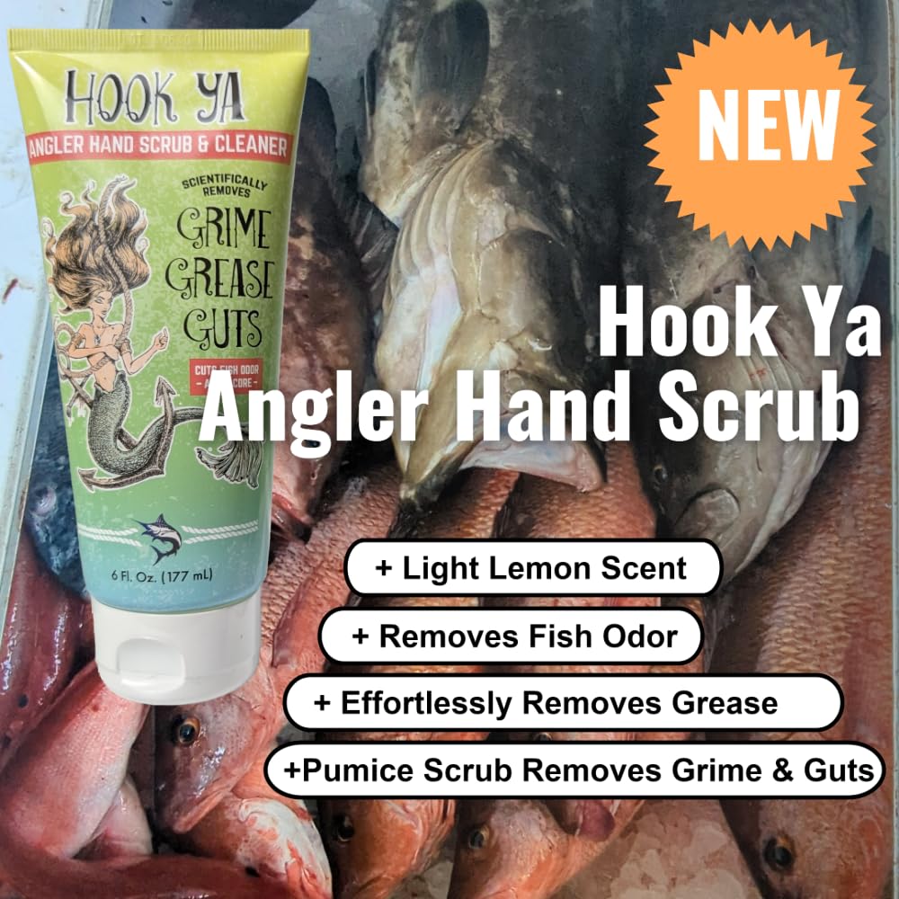 Hook'Ya hand soap grease removal close-up demonstrates powerful grime cutting for outdoor gear