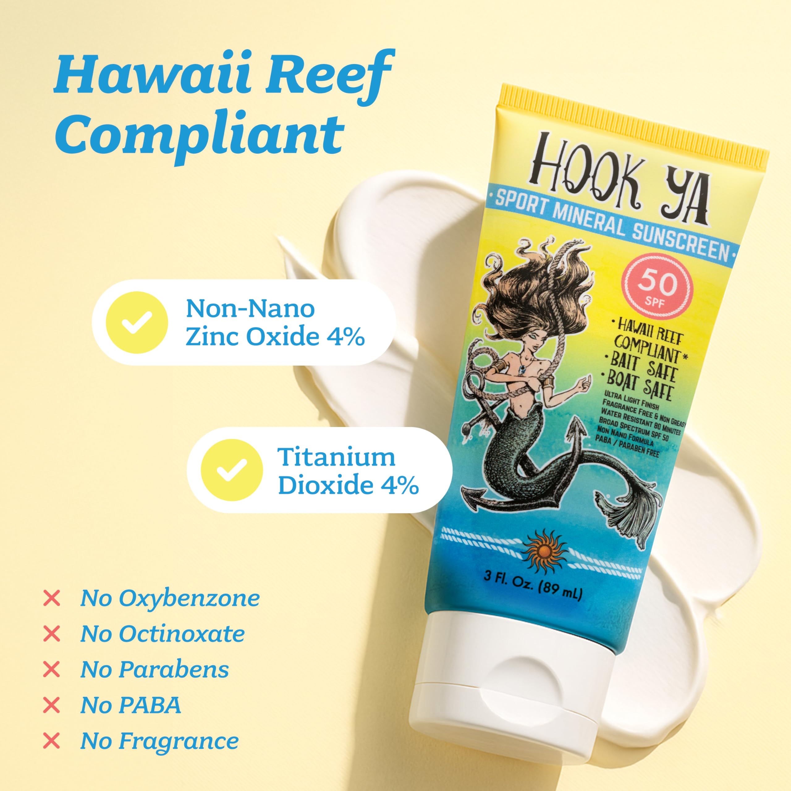 Hook'Ya crème solaire minérale, lot de deux bouteilles, voyage facile.
