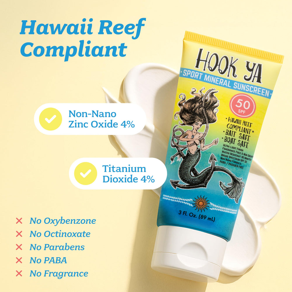 Hook'Ya crème solaire minérale, lot de deux bouteilles, voyage facile.