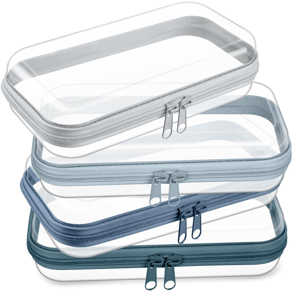 Hoolerry ensemble de 4 pochettes transparentes et rigides pour un rangement clair.