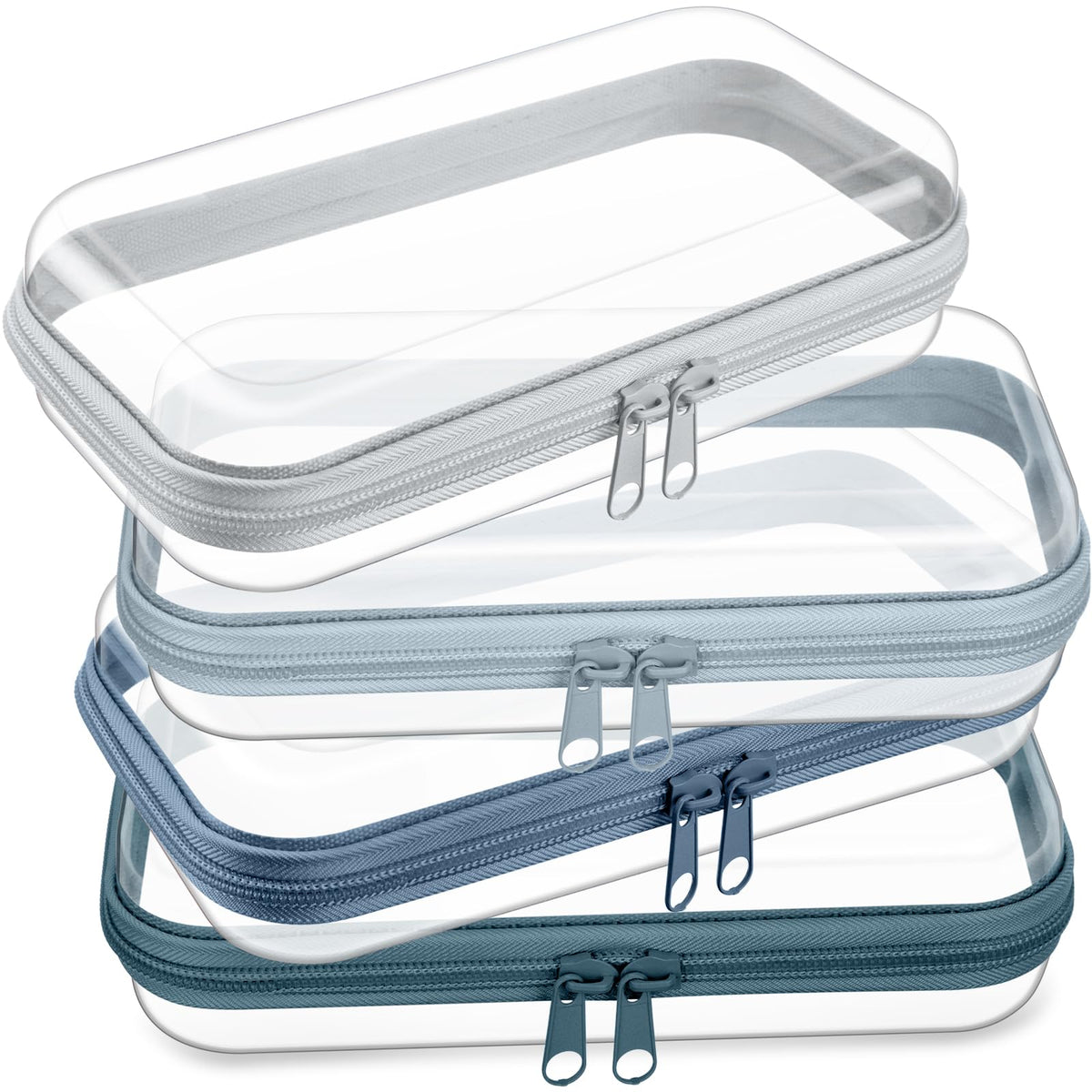 Hoolerry ensemble de 4 pochettes transparentes et rigides pour un rangement clair.
