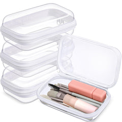 Hoolerry étuis transparents en trio pour cosmétiques et accessoires, rangement clair en voyage.