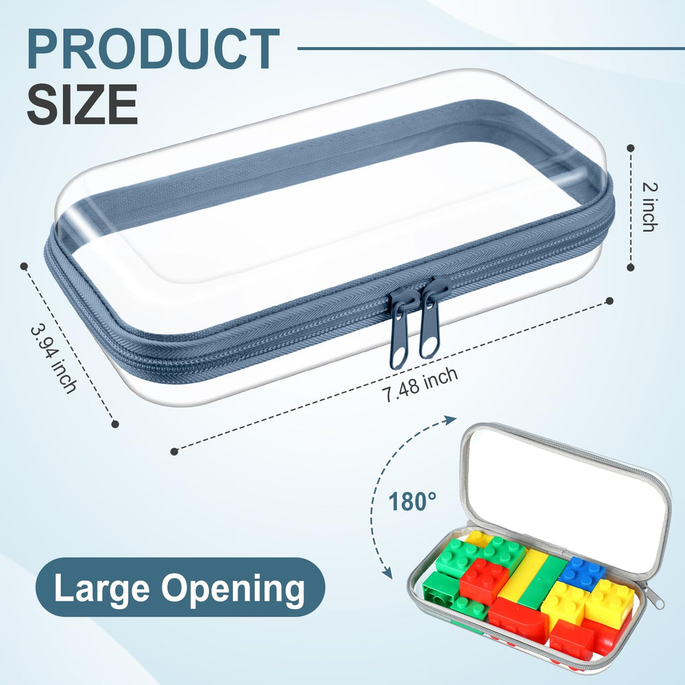 Hoolerry pochette zippée transparente Morandi ouverte pour un accès rapide.