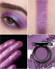 HOOMUSS échantillon ombre paillettes violet, texture veloutée et pigment intense.