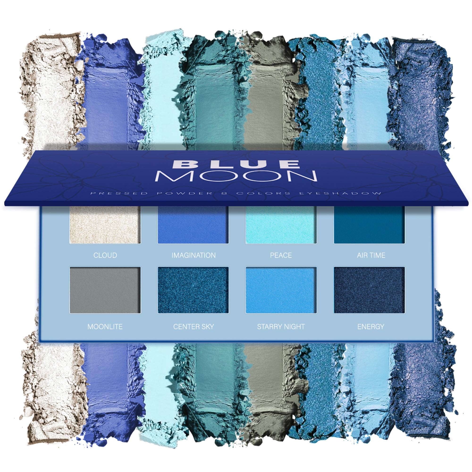 HOOMUSS palette d'ombres bleues matte à 8 couleurs pour looks variés et longue tenue.