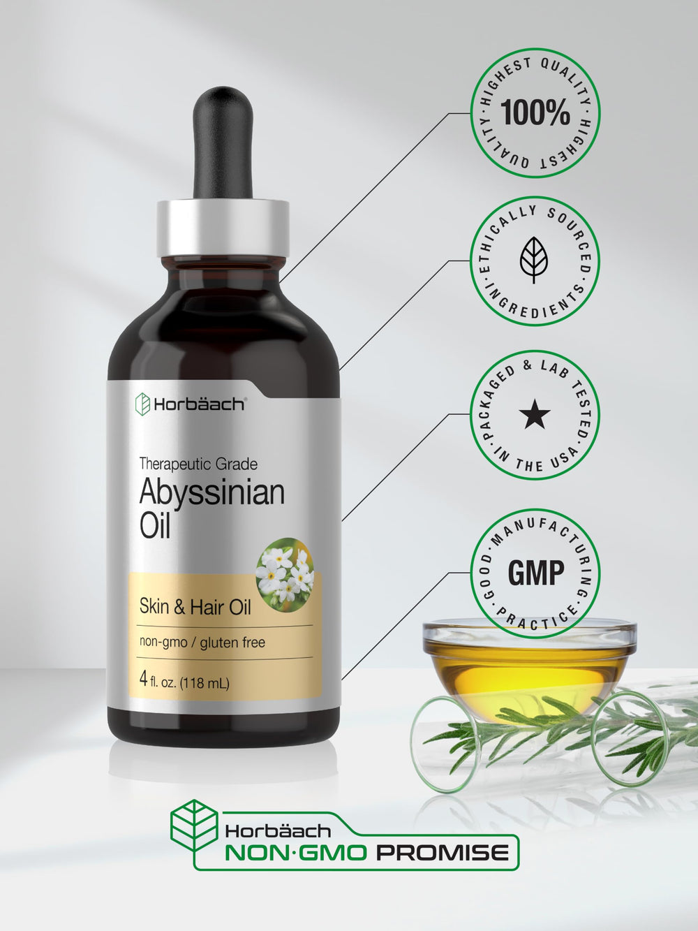 Horbaach Huile Abyssinienne — massage relaxant pour peau hydratée