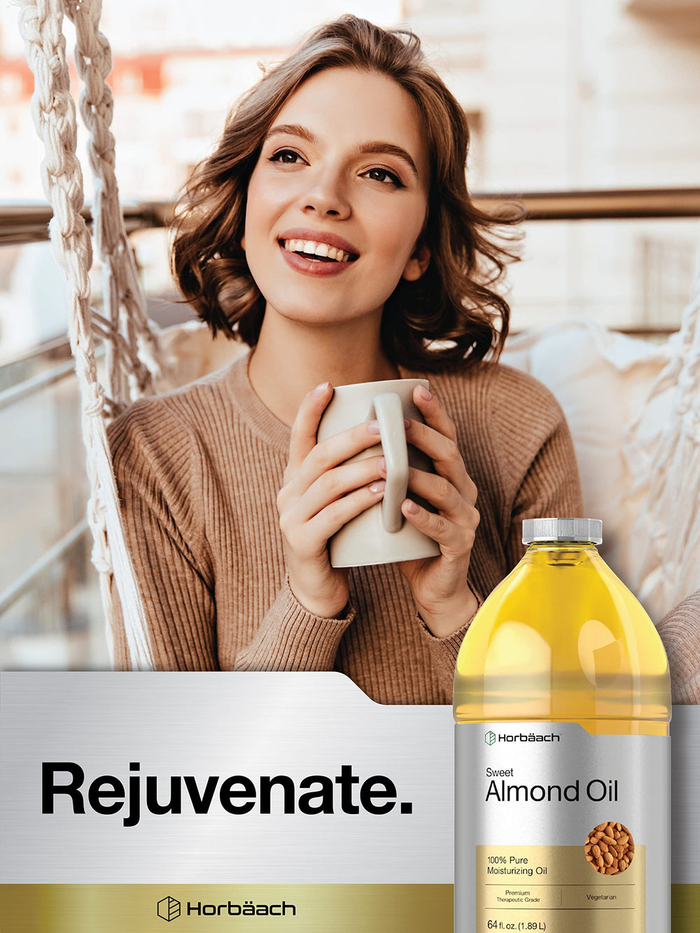 Horbäach huile d'amande douce — rituel quotidien pour peau et cheveux.