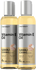 Bouteille Horbaach Vitamine E huile 5000 UI, peau et cheveux en douceur