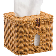 Porte-serviettes jetables Hordely en rotin-plastique, rangement élégant pour salle de bains.