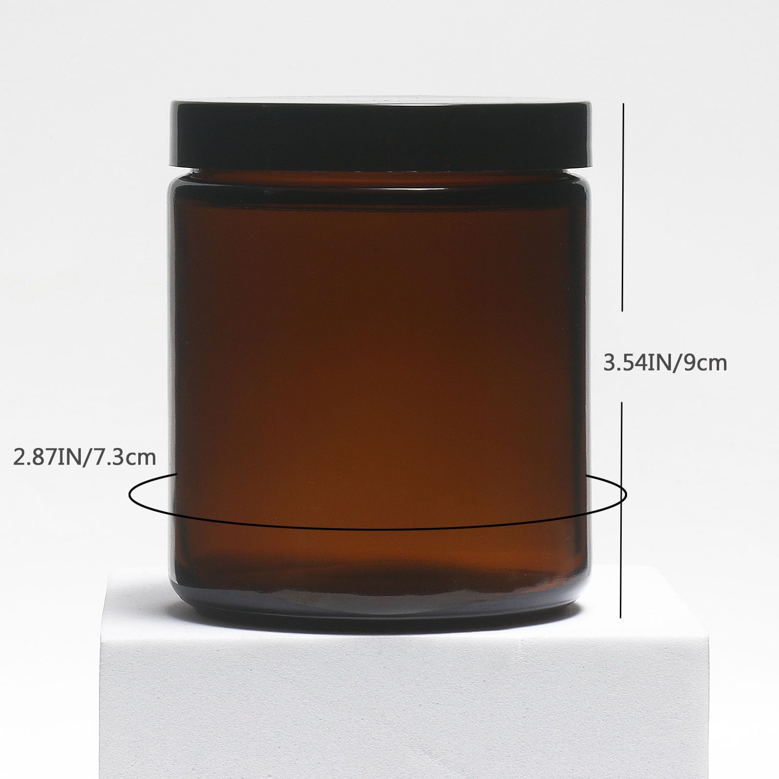 Bocal Hormerry ambré prêt à contenir crèmes et lotions en toute sécurité.