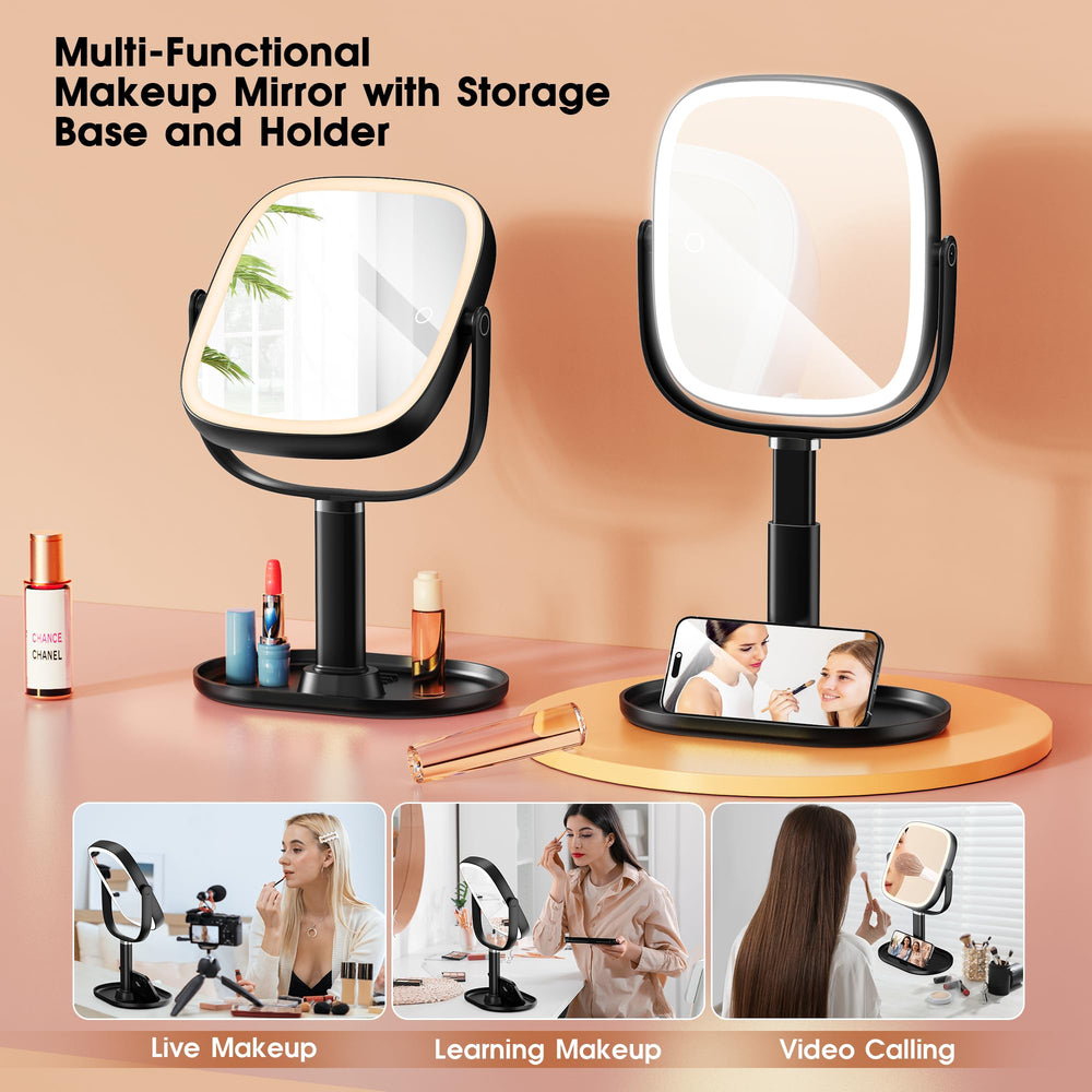 Horyliin miroir bureau rangement intégré, organisation facile pendant le rituel beauté.