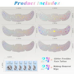 Hosaily application facile des taches glitter sur le visage.