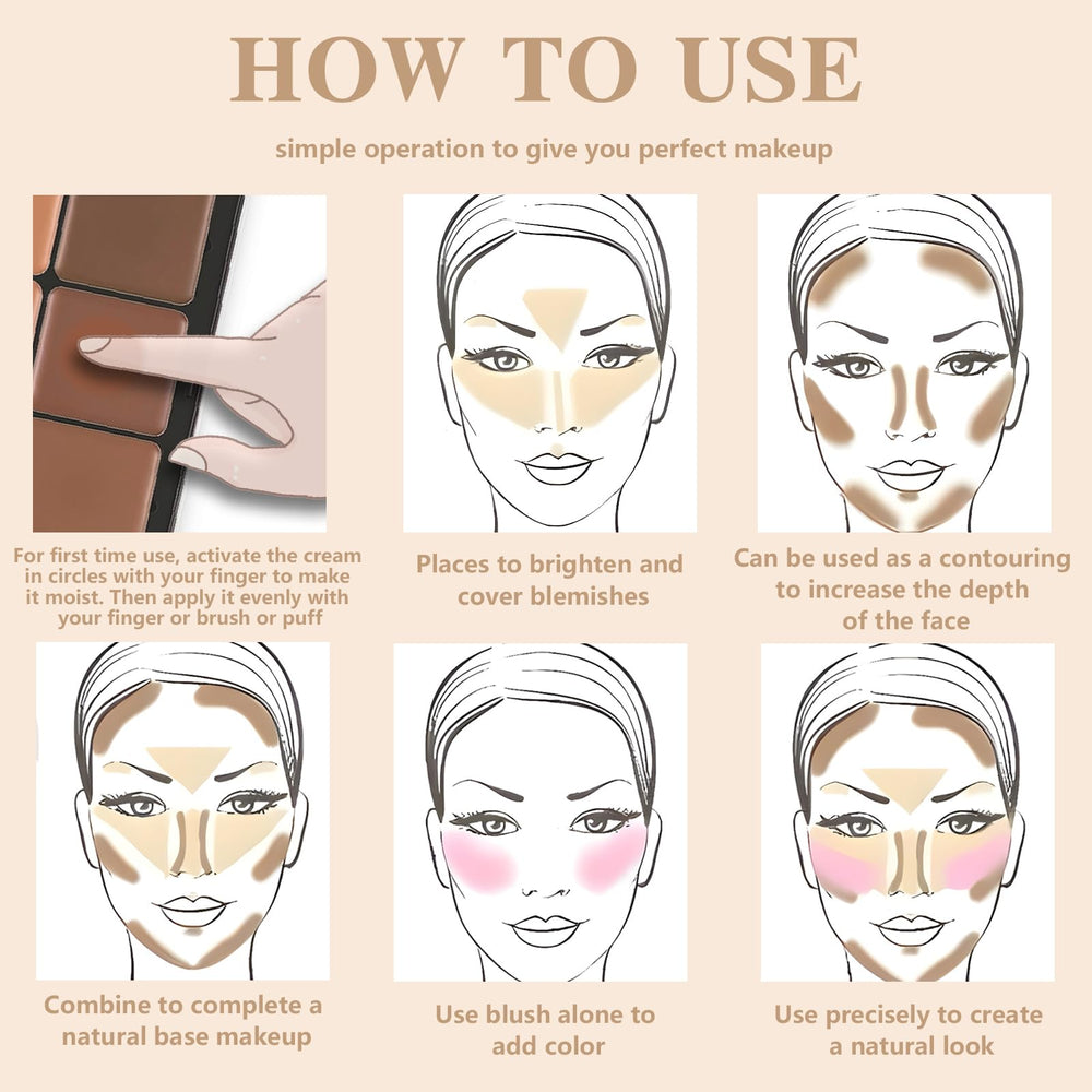 HOSAILY Fard à joues crème 6 teintes pour une couleur naturelle.