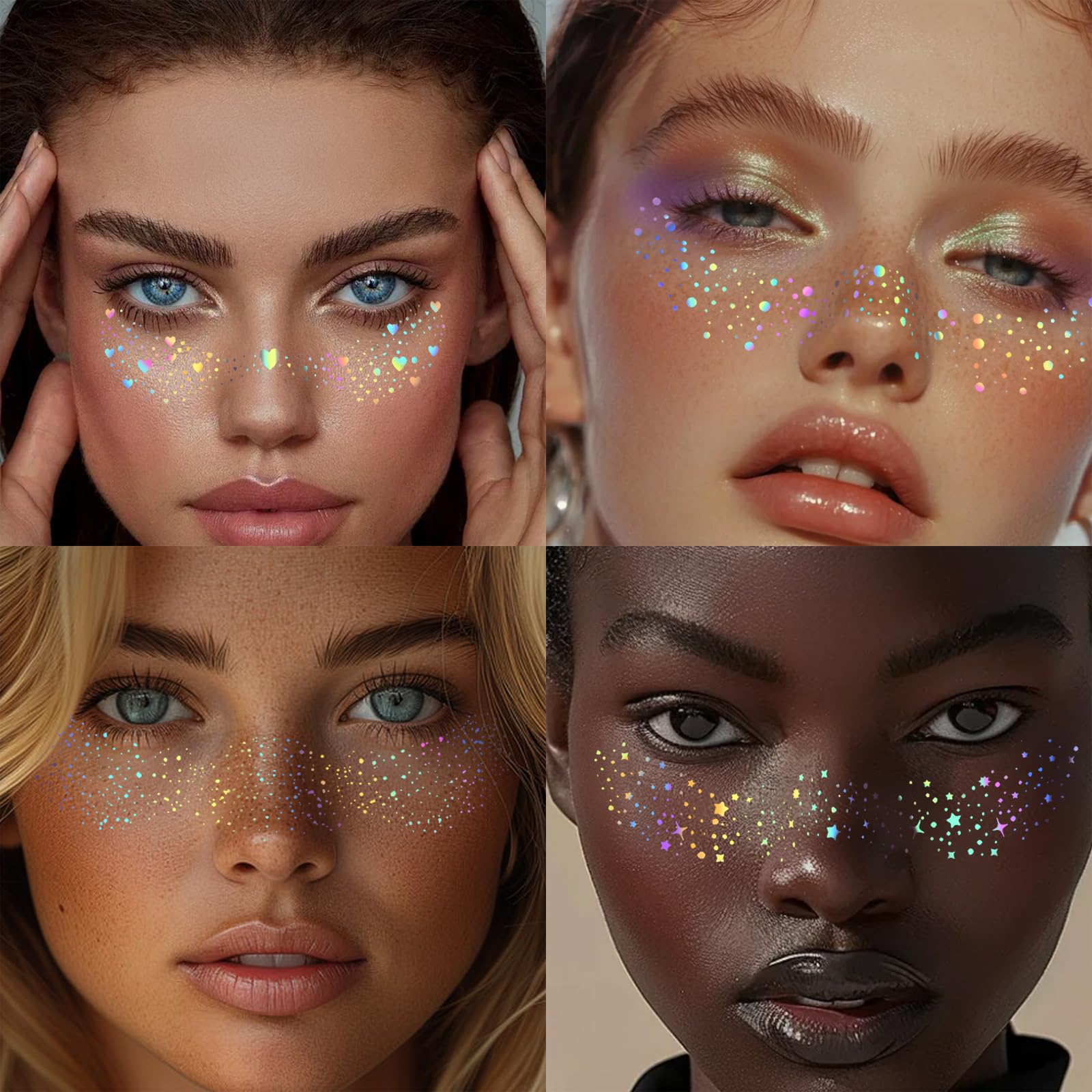 Hosaily coffret 24 taches glitter avec wipes de retrait inclus.