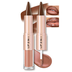 HOSAILY duo 2-en-1 crayon lèvres et gloss offrant contour net et brillance miroir.