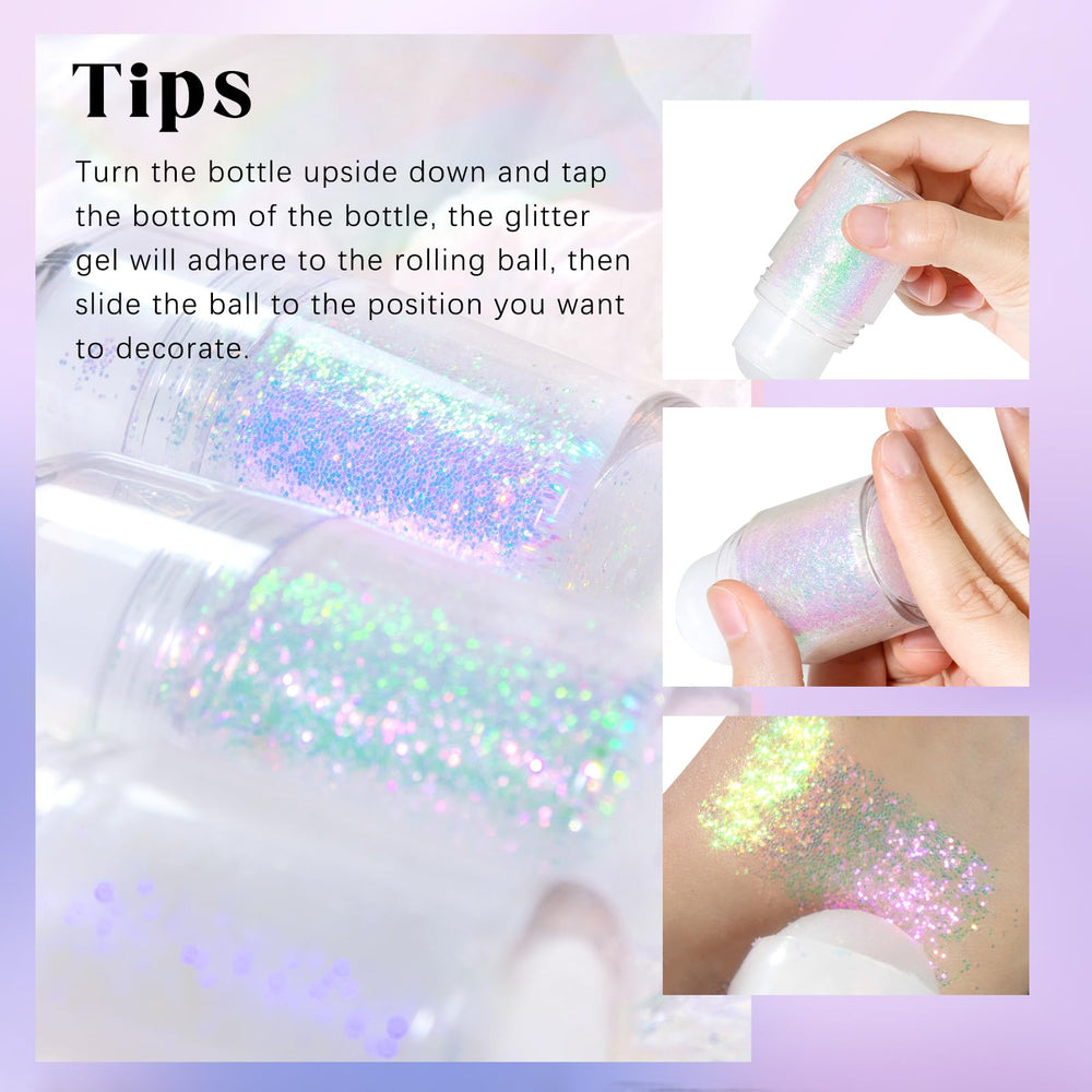 HOSAILY gel paillettes holographiques, brillance variable selon la lumière.