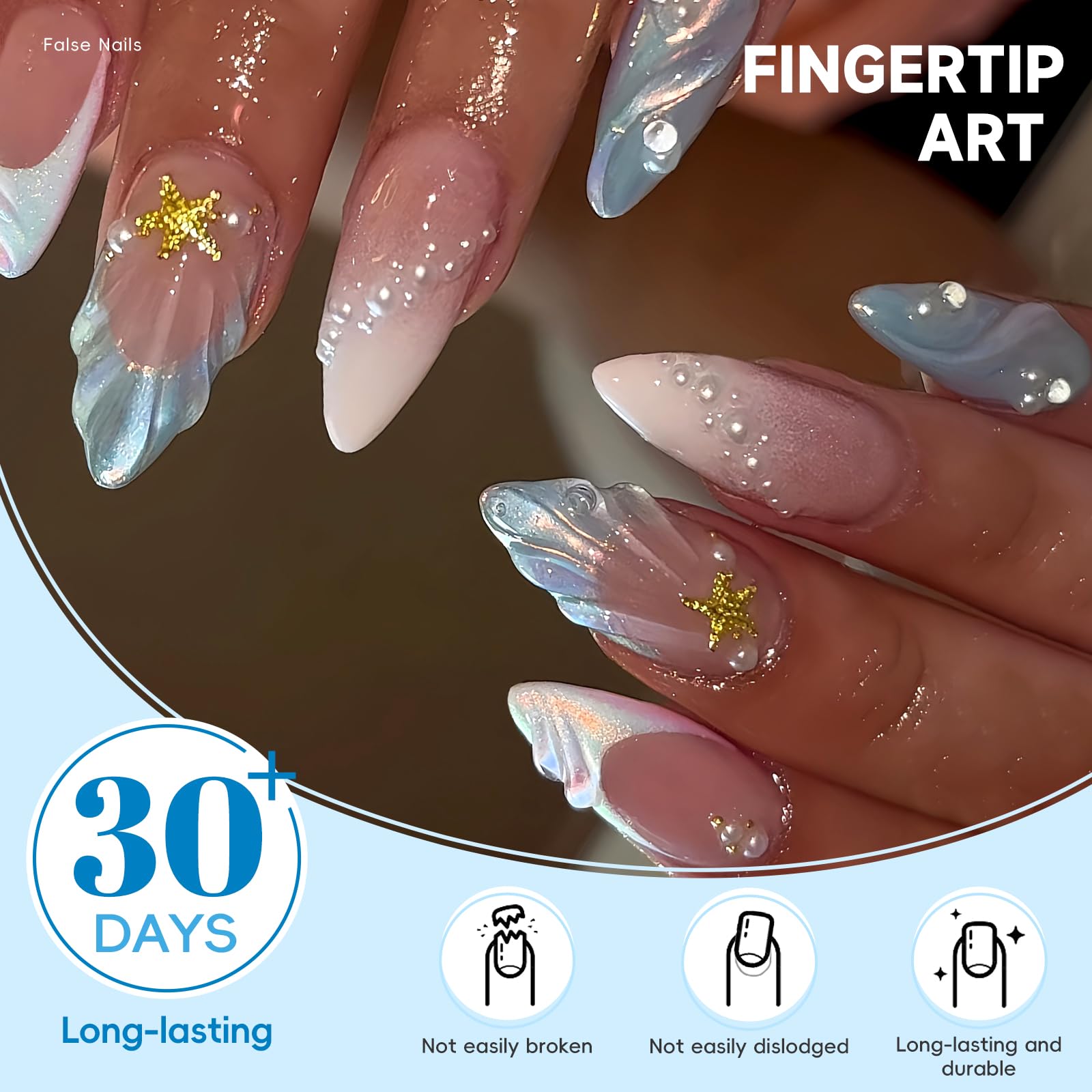 Kit complet HOSAILY: 24 ongles, 12 tailles, colle et outils inclus.