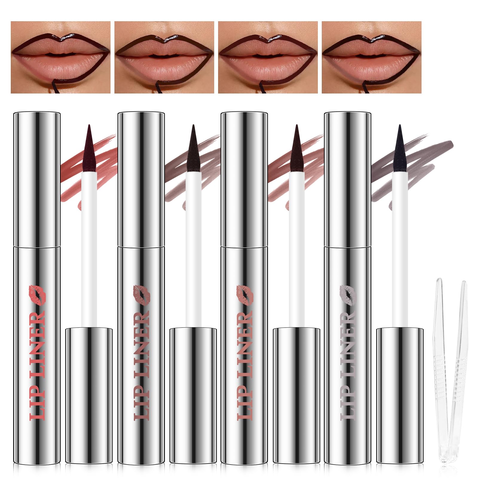 Hosaily-liner lèvres peel-off 4 couleurs contour précis et tenue longue durée