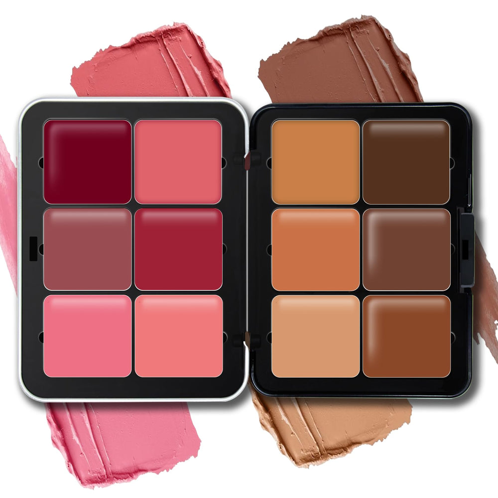 HOSAILY Palette crème blush correcteur 12 teintes pour un teint uniforme et naturel.
