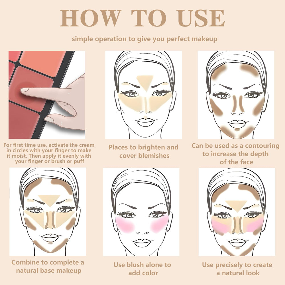 Palette teint avec contour et accent lumineux intégré pour sculpter et illuminer le visage.