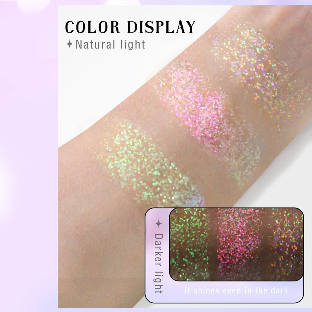 HOSAILY Roll-on paillettes holographiques pour fête, brillance festive