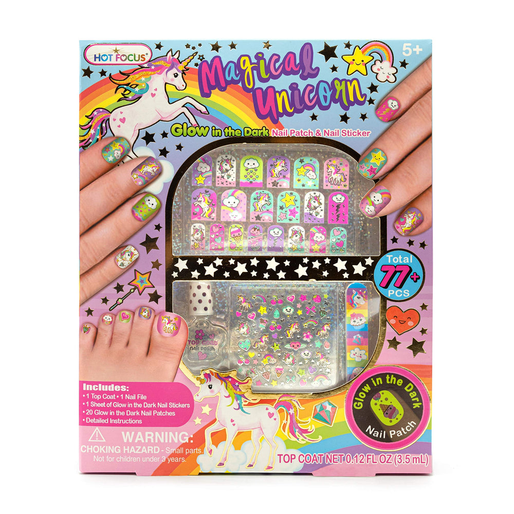 Hot Focus Unicorn Kit – boîte du coffret pour démarrer une manucure ludique.