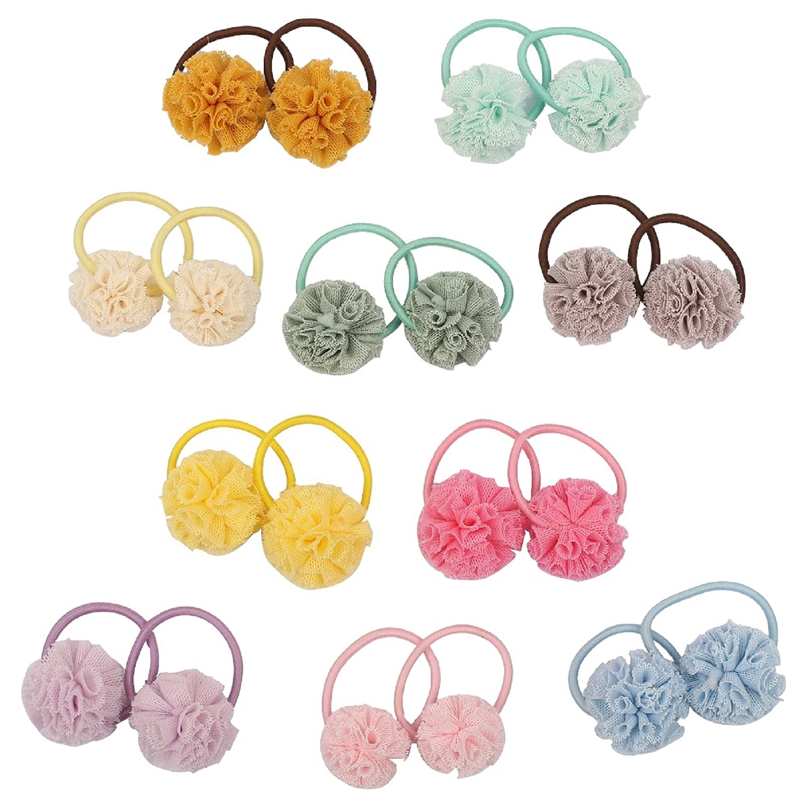 Hot&Sattion bandes elastiques bébé fleurs rouges pour petites couettes faciles à attacher.