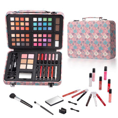 Coffret maquillage Hot Sugar avec motif paon, rangement chic et pratique pour débutants.