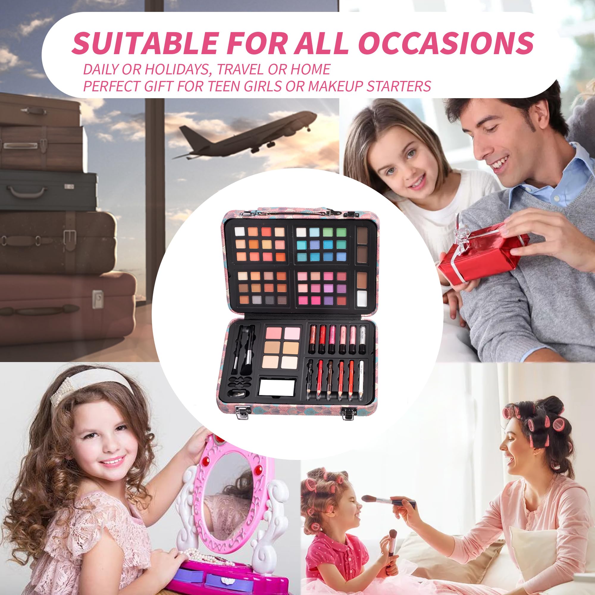 Outils maquillage Hot Sugar: 4 pinceaux, taille-crayon et miroir inclus.