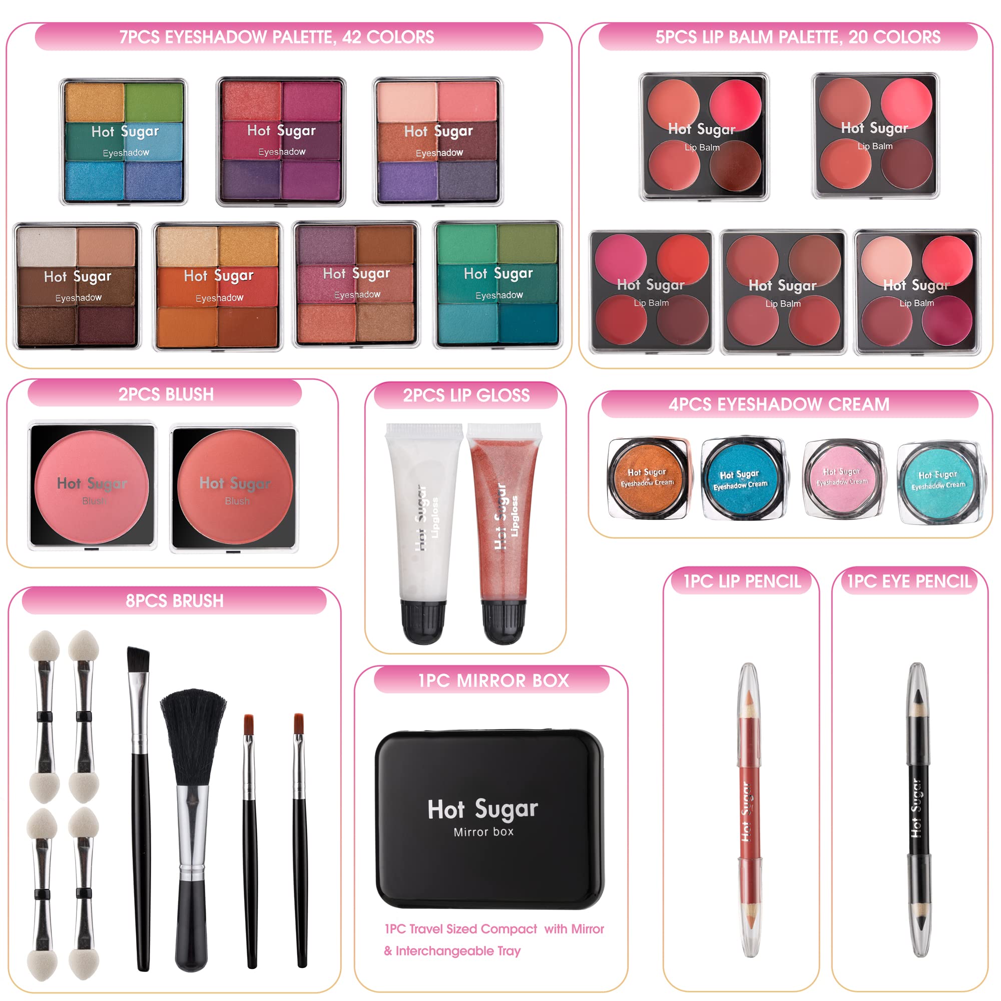 Palettes yeux mini Hot Sugar, pigmentation riche et facile a fondre