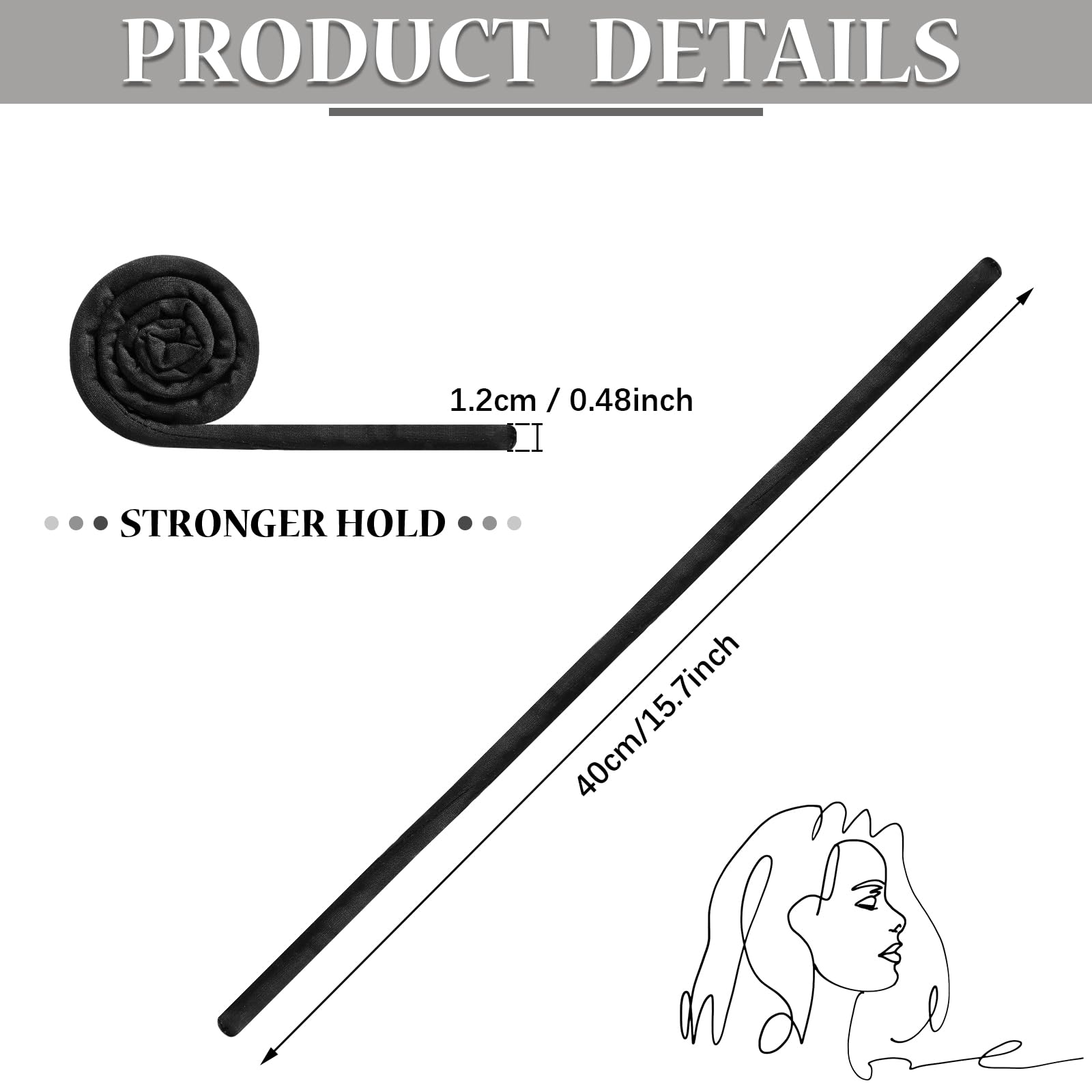 Hoteam attache-cheveux spiral avec fil fer intégré, support durable.