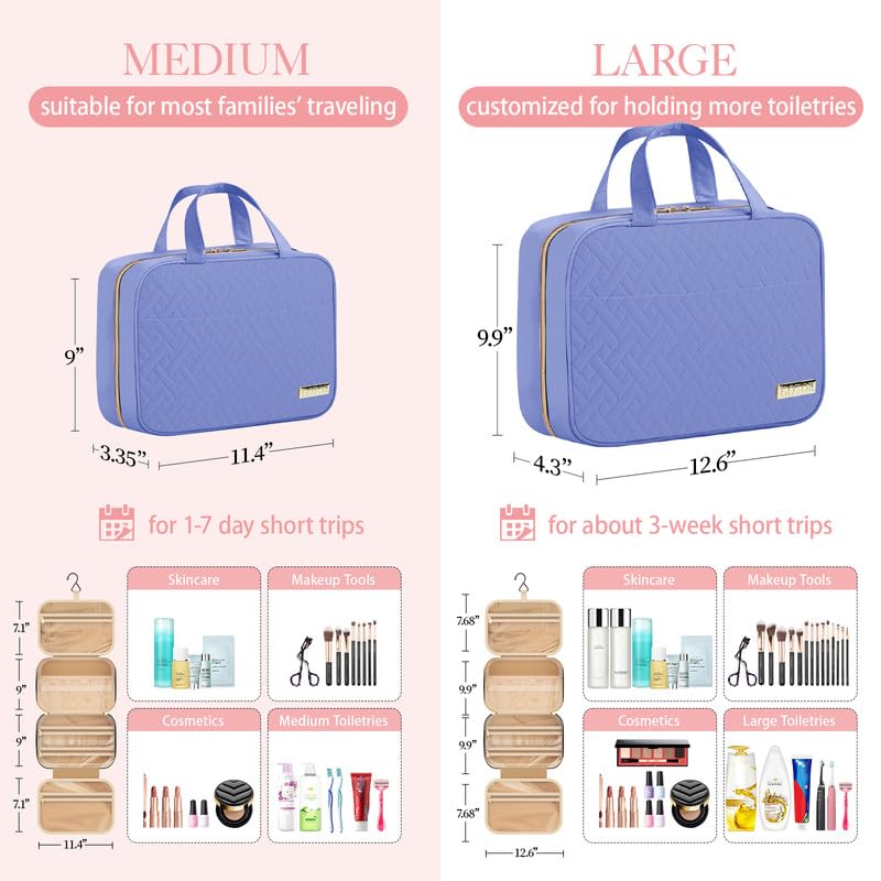 HOTOR sac de toilette suspendu, poches translucides pour repérage rapide.