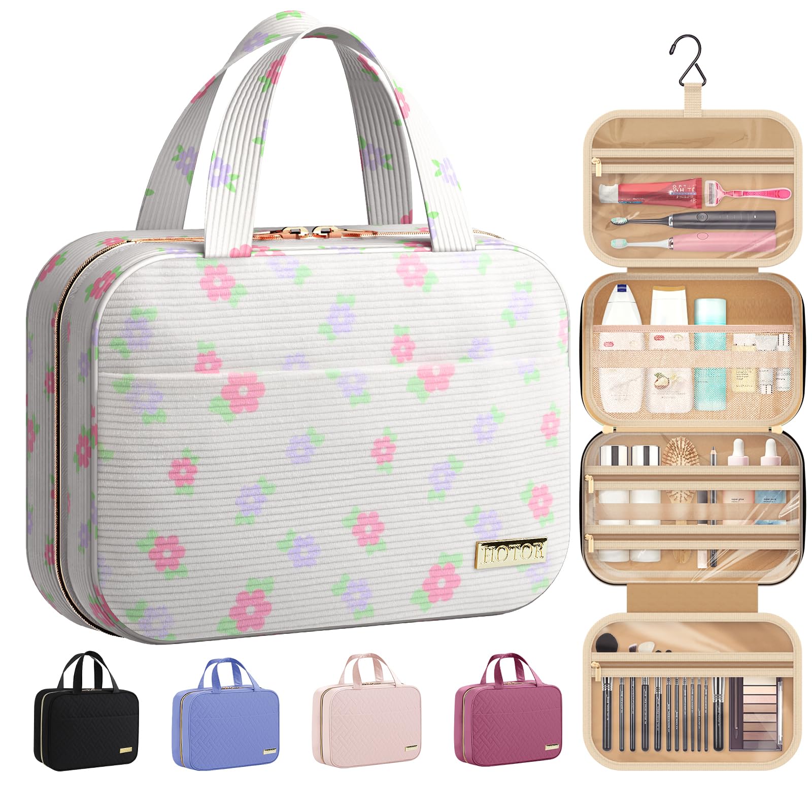 HOTOR sac-de-toilette voyage suspendu, pratique et peu encombrant pour gagner de l'espace.