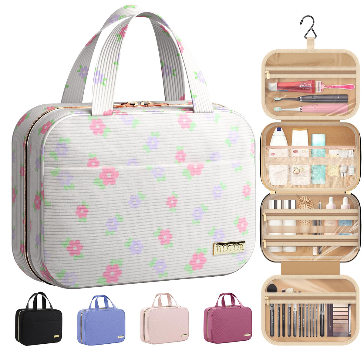 HOTOR sac-de-toilette voyage suspendu, pratique et peu encombrant pour gagner de l'espace.