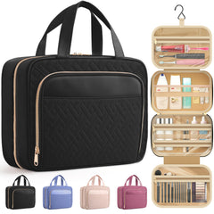 Trousse HOTOR de voyage avec poches multiples pour organiser maquillage et articles de toilette.