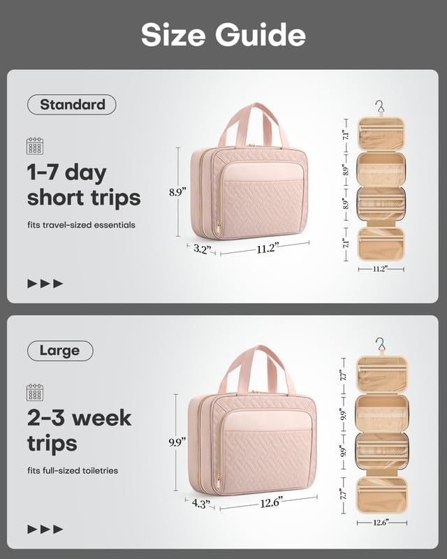 HOTOR Trousse de toilette voyage crochet métallique pour suspendre facilement.