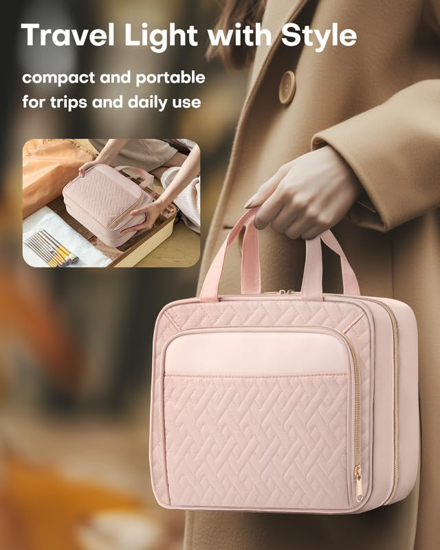 HOTOR Trousse de toilette voyage grand volume pour contenir soins et maquillage.